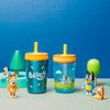 Zak Designs Bluey Kelso Tumbler Set, 15 fl.oz. Leak-Proof Screw-On Lid with Straw, Bundle for Kids Includes Plastic and Stainless Steel Cups with Bonus Sipper, 3pc Set, Non-BPA