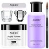 AIJIMEI Acrylic Powder Acrylic Nail Kit with Professional Liquid Monomer Clear Acrylic Nail Tools Set Nail Extension Acrylic Nail System Nail Art Starter Kit (Set A)