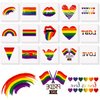 Whaline 150Pcs Gay Pride Tattoos LGBT Rainbow Temporary Sticker 15 Styles Rainbow Flag Heart Body Tattoo for Gay Pride Day Women Men LGBT Pride Parades Celebrations Festival Party Supplies