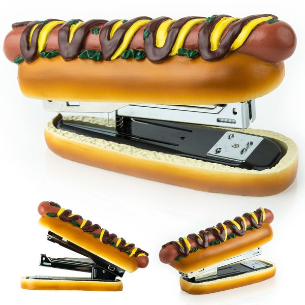 ELIKAI Hot Dog Stapler with 1000 Staples, Funny Stapler for Desk, Cute & Novelty Stapler, Novelty Gifts, Funny Desk Accessories & Supplies for Work, Cool Stuff for Office Desk, Office Gags