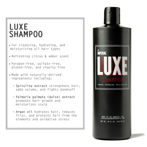 Imperial Barber Luxe Collection Bundle - Shampoo, Conditioner, Body Wash - Organic & Naturally Derived Ingredients, USA Made, Sulfate-Free, Paraben-Free, Gluten-Free
