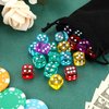 [100 Pieces] 6 Sided Dice Set 10 Colors 16mm Transparent Acrylic Dice for DND, MTG, RPG, Tenzi, Yahtze, Bunco, Table Borad Games, Math Teaching