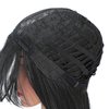 SWACC Long Layered Straight Wig with Bangs Synthetic Hair Wig for Women with Wig Cap (Black)