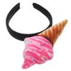 NOLITOY Ice Cream Headband Unisex Adult Food Vendor Ice Cream Cone Mini Hat on Headband Hair Hoops Mini Food Headpiece Parlor Costume Party Supplies for Women