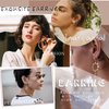 Sttiafay Vintage Rhinestone Heart Drop Earrings Opal Heart Stud Earrings Moonstone Heart Earrings Gold Crystal Heart Dangle Earrings Jewelry for Women and Girls