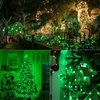YEGUO 4 Pack Solar Christmas Lights, Green Solar Fairy Lights Outdoor Waterproof, Each 33ft 100 LED 8 Modes Solar String Lights for Christmas Decor