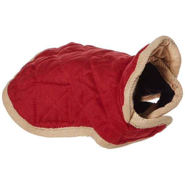 Dog Gone Smart Bed DGSWSBQ0806 Nanosuede Belly Quilted Dog Jacket, 8-Inch, Red