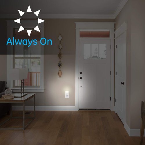 GE White Always-On LED Night Light, Plug into Wall, Compact, Soft Glow, UL-Listed, Ideal for Bedroom, Nursery, Bathroom, Hallway, 11311, 2 pack