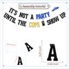 KEWUFD It's Not A Party Until The Cops Show Up Banner, Police Retirement Party Decorations Supplies For Police Officer Graduation Party Decorations, Police Theme Birthday Party Decor Sign Black Blue Glitter