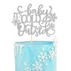 1 Pack Baby It's Cold Outside Cake Topper Glitter Winter Snowflake Baby Shower Cake Pick Decoration for Winter Snowflake Baby Shower Kids Birthday Party Supplies Silver