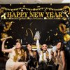 Happy New Year Banner, 2025 New Year Eve Party Decorations, Black Gold New Years Background Banner 2025 for New Years Eve Party Supplies, Cheers to Happy New Year Banner Outdoor 2025 NYE Decoration