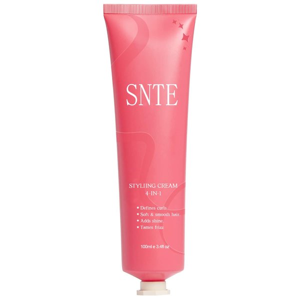 4-In-1 Styling Cream, Hair Styling Cream for Slick Back Hair, Anti Frizz Hair Cream for Smooth & Soft, Add Shine Curl Defining Cream, Non-greasy Hair Cream for Curly, Frizzy, Dry Hair, Travel Size