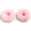 Furling Pompoms Furry Faux Rabbit Fur Hair Scrunchies Artificial Fur Hair Bobbles Elastic Hair Band Rope Wristband Ponytail Accessories Light Pink 2pcs
