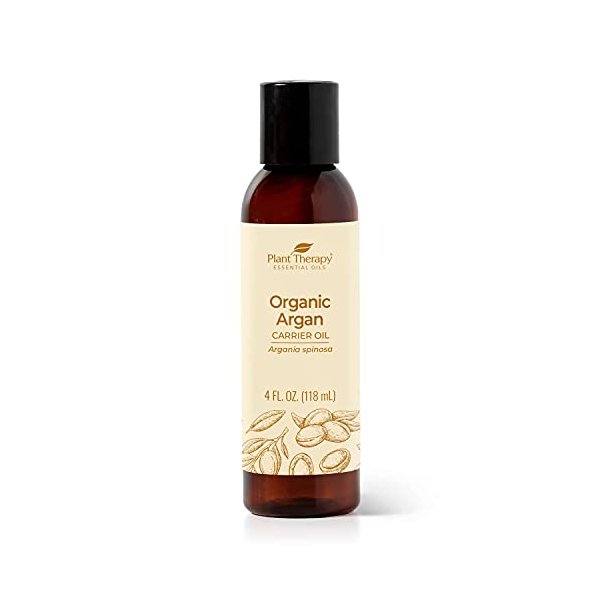 Plant Therapy Hair Therapy Moisturize & Protect Hair Oil 4 oz Organic Argan Oil 100% Pure and USDA Organic, First-Press, Virgin, For Face, Hair, Skin, Nails and Cuticles