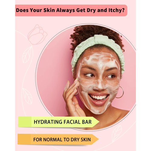 SAPHUS Face Wash Bar Facial Cleansing Bars Balancing Face Soap Cleanser Hydrating for Dull Dry Normal Skin, Amino Acid Facial Cleanser, Soap Free, Sulfate Free, Zero Waste