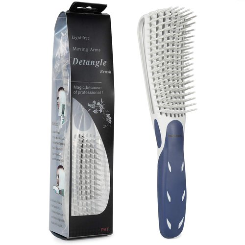 BESTOOL Detangling Brush for Curly Hair, Detangler Brush for Natural Black Hair Curly Hair Afro 3/4abc Texture, Faster n Easier Detangle Wet or Dry Hair with No Pain (Blue)