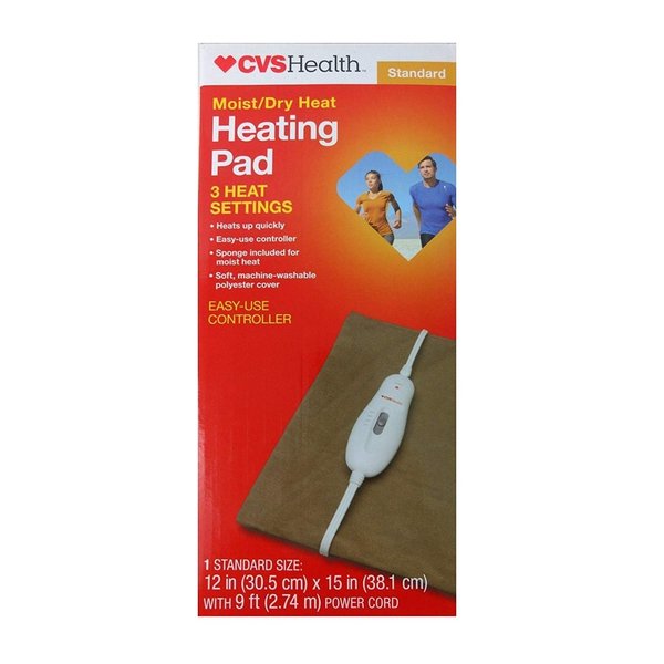 CVS HEALTH Moist/Dry Heat, Heating Pad with 3 Settings