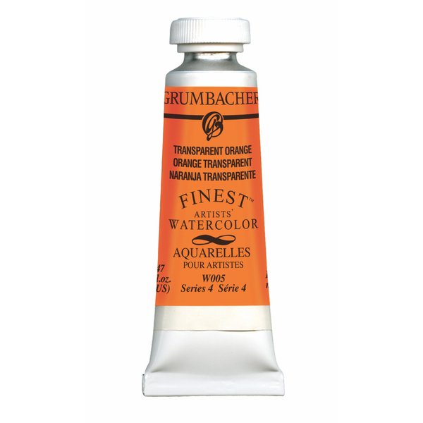 Grumbacher Finest Watercolor Paint, 14ml/0.47 oz., Transparent Orange (W005)