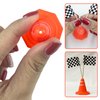 41PCS Mini Race Car Table Game Set Mini Race Cars Traffic Cones Checkered Flags Racetrack Tablecloth for Doll House Decor Birthday Party Supplies