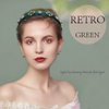 Coridy Green Jewelry Headbands Thin Baroque Hairbands for Women Pearl Rhinestones Hair Hoops with Emeralds Bejeweled Headband for Bridal Party
