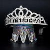 BAHABY Silver Sweet 16 Sash & It's My 16 Birthday Crown 16th Birthday Decorations for Girls Birthday Party Favors