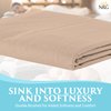 Premium Microfiber Massage Table Flat Sheet by NRG - Natural - Resists Pilling & Wrinkles - 100% Double Brushed Polyester - 120 GSM - Oversized for Comfort - Sheet Measures 77" x 36" x 7"