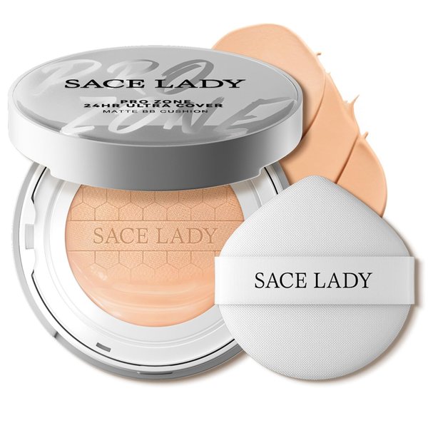 SACE LADY Oil Control BB Cushion Foundation, Full Coverage Long Lasting Ultra Matte BB Foundation Makeup Covers Face Blemishes Evens Skin Tone Face Cosmetics, 0.42Oz (#04, 0.42Oz)