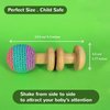 Shumee Crochet Handmade Wooden Rattle for Babies - Perfect Montessori Toys|Grasping Teething Toy for Babies, Wooden Ring Rattle Teether Chew Wood Beads Rattling Teething Gym Toys|Baby Birthday Gifts