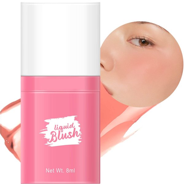 Pink Liquid Blush Makeup, Liquid Blush for Cheeks, Cream Matte Blush Liquid, Natural Looking, Mothers Day Gifts Waterproof, Lightweight, Breathable Feel, Long-Wearing, Dewy Finish 0.27 Fl Oz(02#)