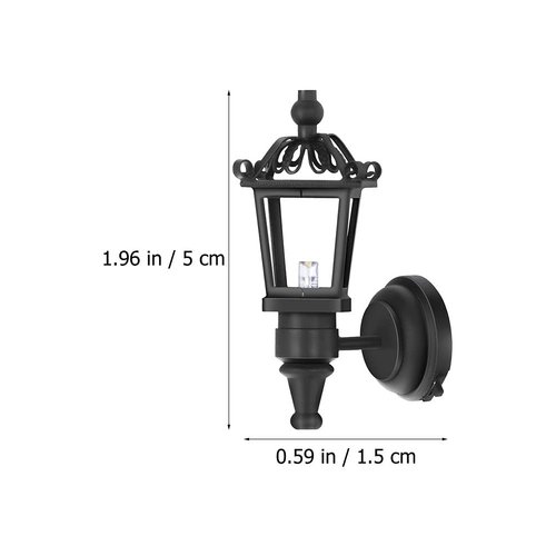 TOYANDONA 2pcs Dollhouse LED Wall Sconces 1: 12 Scale Wall Lamp Simulation Miniature Furnitures for DIY Dollhouse Living Room Mini Toy Wall Lamp Models Black