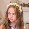 GORAIS Flower Wedding Headpiece Gold Pearl Bridal Headband Light Up Hair Vine Hair Accessories for Bride and Flower Girls