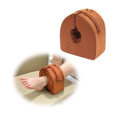 Ankle Elevation Pillow Foot Heel Protector for Pressure Sores Foot Pillow for Elevation Ankle Cushion Heel Elevator Foot Ankle Support Pillow for Sleeping Ankle Protector for Bed Sores (Brown, 1 PCS)