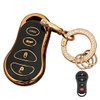 Rilnaewn Soft TPU for Jeep Key Fob Cover Fits for 1999-2004 Jeep Grand Cherokee Chrysler 300M Dodge Intrepid Smart Keys (4-Button-Black)