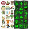 EMOME Luminous Beach Luau Pool Party Decorations, 50 Individually Wrapped Sheets Glow Beach Tattoos Goody Bag Stuffers for Kids, Hawaiian Party Favors Kids Tattoos