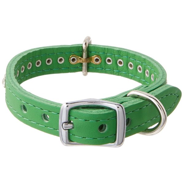 OmniPet Signature Leather Crystal and Leather Dog Collar, 12", Emerald