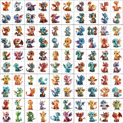 120 Styles Dinosaur Temporary Tattoos for Kids, Tattoos Stickers With Dragon for Boys and Girls Birthday Party Favors Supplies Gift