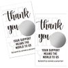 Haizct 50 Pack Thank You Blank Gift Certificate Scratch Off Cards for Small Business, Spa Beauty Makeup Hair Salon, Bridal Shower, Baby Shower, Country Wedding (Thank You Card B), Silver-GK087