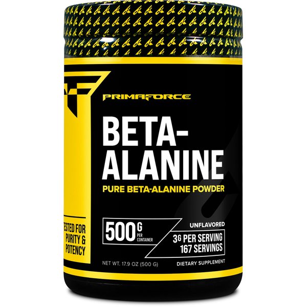 Primaforce Beta Alanine Powder 500 Grams (1.1lbs) Unflavored - Pre Workout and Post Workout Supplement
