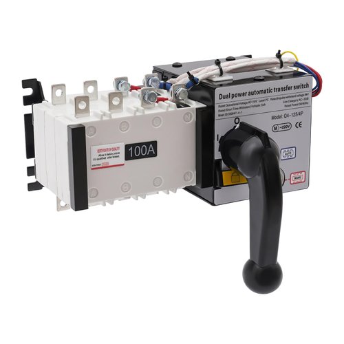 Dual Power Automatic Transfer Switch 4P 100A ATS Dual Power Generator Changeover Switch 110V Mini Electrical Selector Switches 3C Rated Voltage Range: 37V-440V