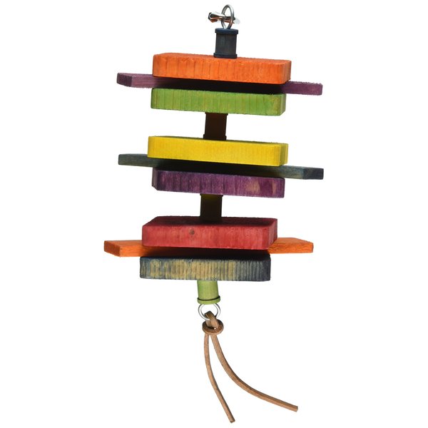 Featherland Paradise Flap Stack Multicolored Bird Toy, 8.5"x5.5"x3.5"
