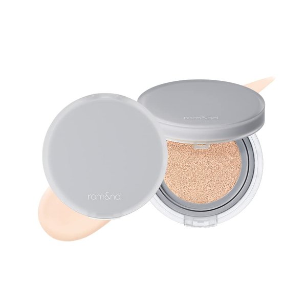 Rom&nd Nu Zero Cushion (01 Porcelain 17) Long Lasting, High Coverage, Semi Matte Finish, Flawless Complexion Without Cakey Face, Makeup Base and Fixer, Thinly Layered, Korean Cushion Foundation