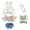 niannyyhouse Rabbit Ear Hat Carrot Vest Shirt Pants Backpack Dress Up 7.8in（20cm） Plush Doll Clothes