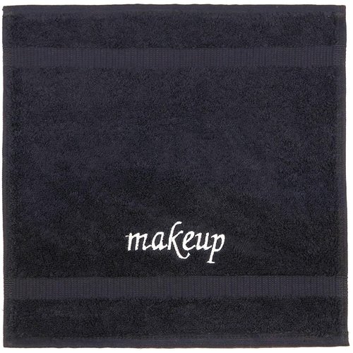 LA HAMMAM 4 Pack 13" × 13" Super Soft Turkish Cotton Make Up Removal Towels & Washcloths | Highly Absorbent Towel | Luxury Makeup Remover Reusable Face Cloths | Facial & Skin Care Wash Cloth - Black