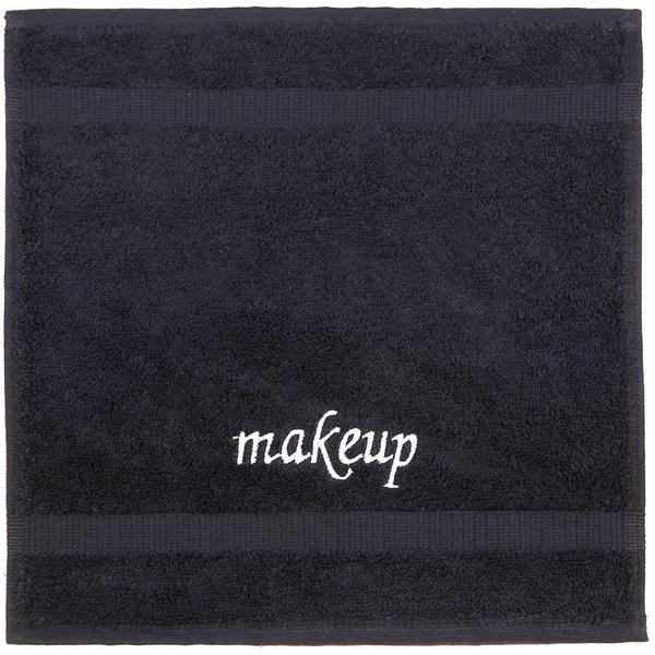 LA HAMMAM 4 Pack 13" × 13" Super Soft Turkish Cotton Make Up Removal Towels & Washcloths | Highly Absorbent Towel | Luxury Makeup Remover Reusable Face Cloths | Facial & Skin Care Wash Cloth - Black
