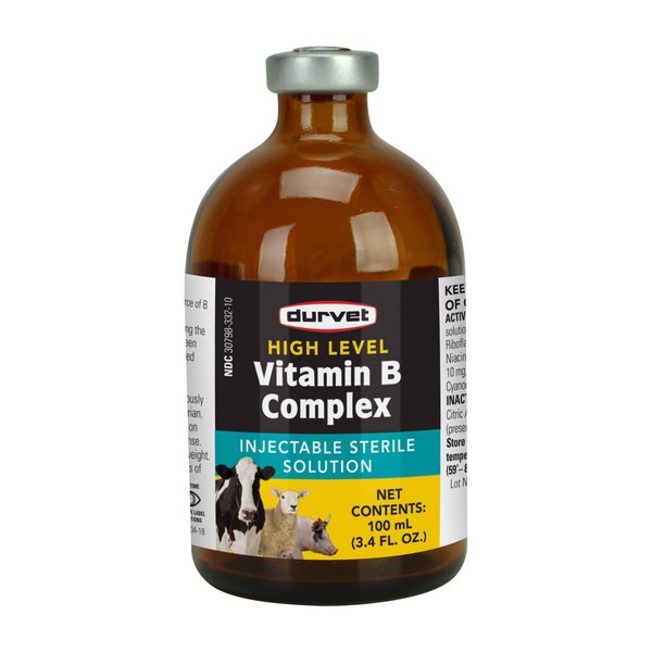 Durvet High Level Vitamin B Complex Injectable Farming Livestock Care 100ml