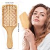 Pack of 2 Bamboo Hair Brushes, 100% Natural Eco-friendly Hair Brush with Bamboo Bristles, Massages Scalp Anti-Static Hair Detangle for All Types, Lightweight (Paddle)