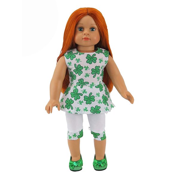 American Fashion World St. Patrick's Day Pants Set for 18-Inch Dolls | Premium Quality & Trendy Design | Dolls Clothes | Outfit Fashions for Dolls for Popular Brands