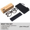 JIM HALO Photochromic Oversized Blue Light Glasses for Women Square Chunky Bluelight Computer Glasses Reduce Eye Strain Tortoise