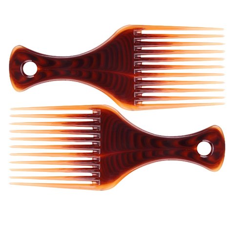 6Pcs Brown Afro Curly Hair Pick Mini Comb Salon Professional Barber Supplies and Hair Comb