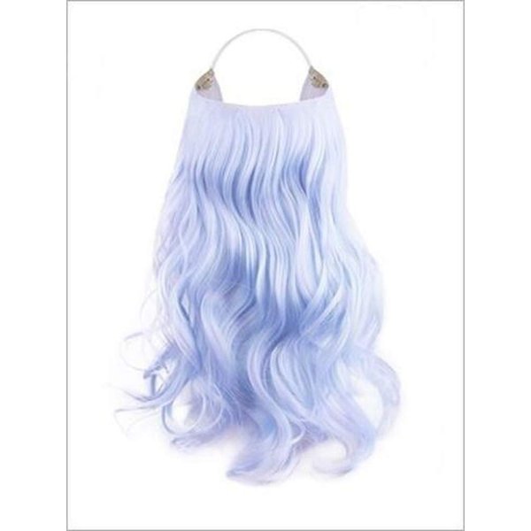 "HIDDEN HALO" CURLY - 18" HEAT-FRIENDLY FIBER (BLUE MIST)
